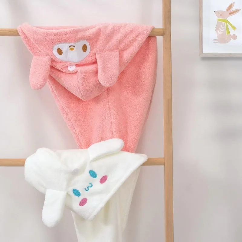 Sanrio Dry Hair Hat Anime Cinnamonroll Melody Bath Hat Cartoon Kawaii Cute Superabsorbent Home Bathroom Towel Girls Cute Gifts