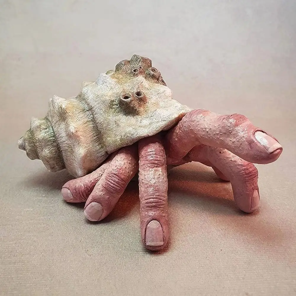 Juguete de dedo de resina realista, simulación de cangrejo de dedo, concha de concha, cangrejo de dedo parasitico, caracol colorido, juguetes de cangrejo ermita, regalo para chico