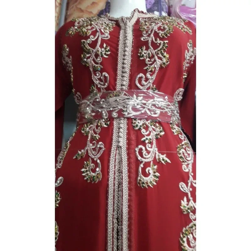 Ceinture de caftan de luxe brodée à la main, artisanal, Farasha perlé, Zcompresses sur la décoration, robe de mariée, caftan de Dubaï, 2 pièces