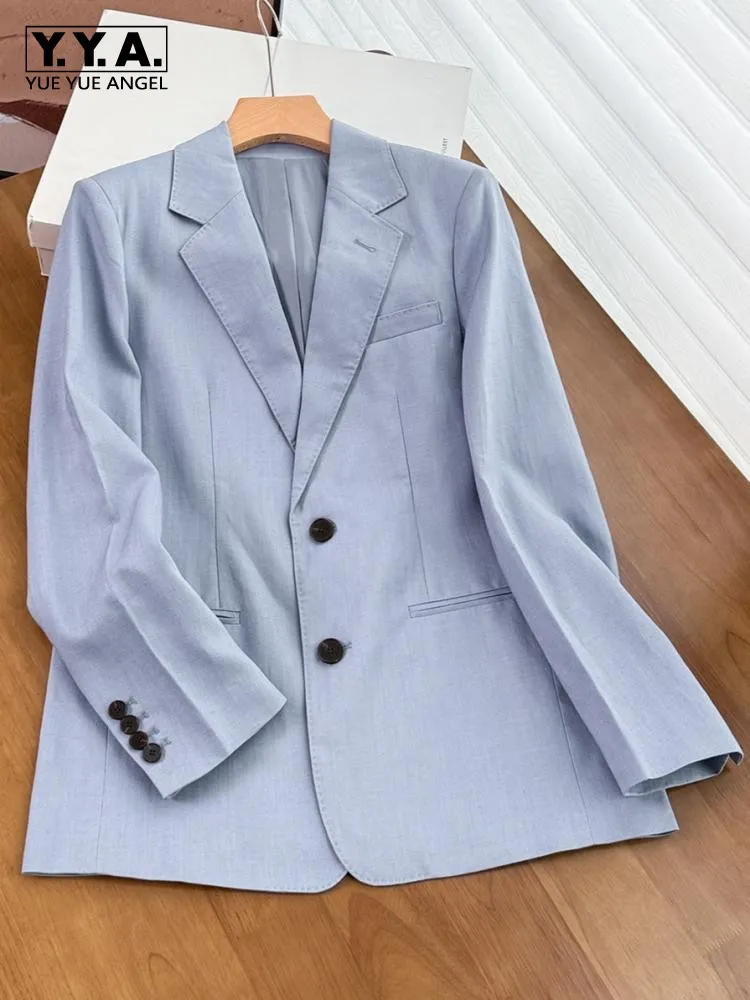 Fashion Turn Down Collar Ladies Single-Breasted Suit Comfortable Solid Color Women Long Sleeves Business Blazer Outerwear