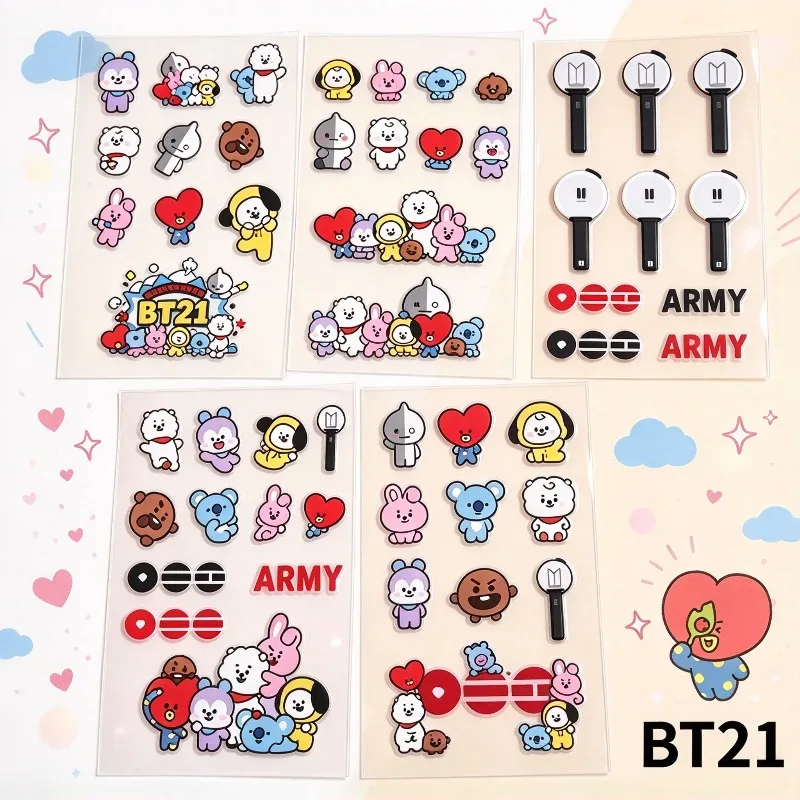 BT-S21 ‌cooky  cartoon cute sticker kawaii student DIY decoration waterproof sticker car sticker animation peripheral wholesale