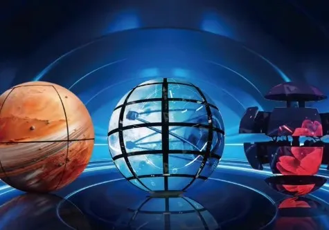 Flexible sphere mechanical rotation matrix LED display screen advertising video playback