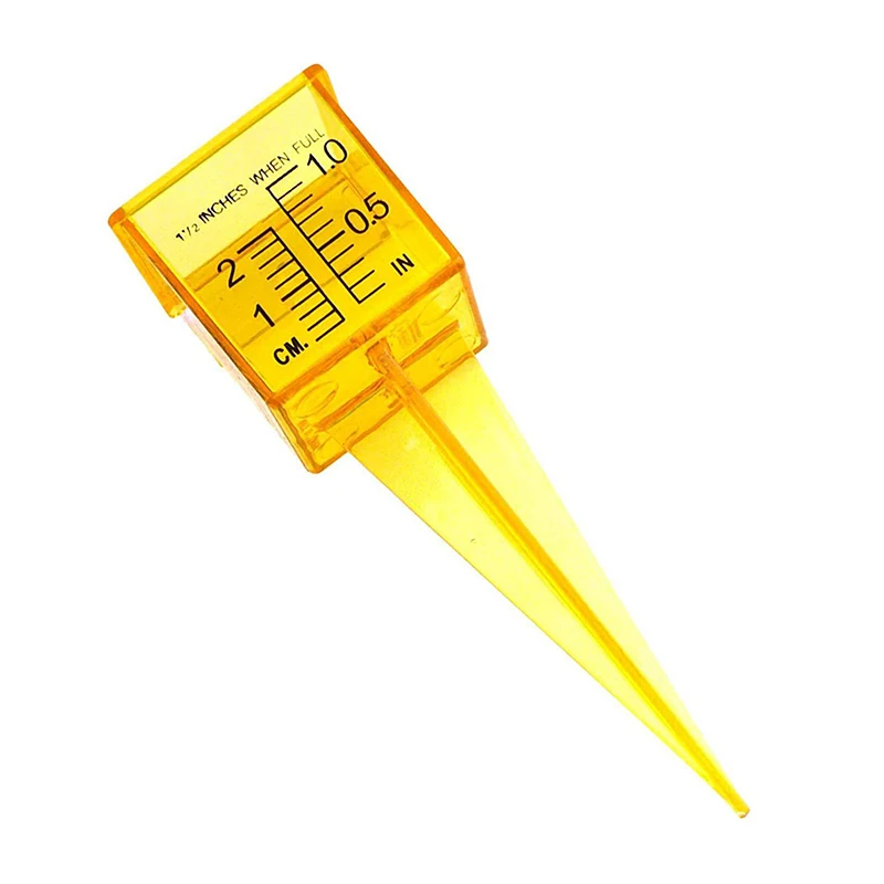 5pcs Durable Plastic Sprinkler Bright Yellow Transparent Rain Gauge Garden Water Gauge Outdoor Water Measuring Tool