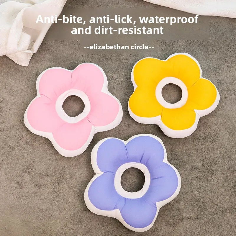 

Cute Flower Elizabeth Circle Soft Headgear Shame Circle Postoperative Dog Cat Anti-Lick Anti-Bite Neck Ring Neck Cover