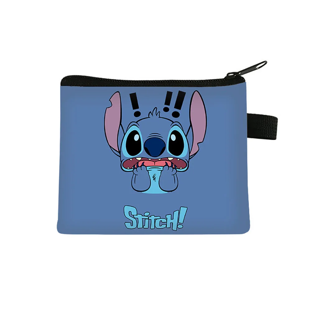 Disney Girl Cartoon Coin Purse Lilo & Stitch Cute Printing Women Wallet Organizer Lipstick Key Storage Bag Children Clutch Bag