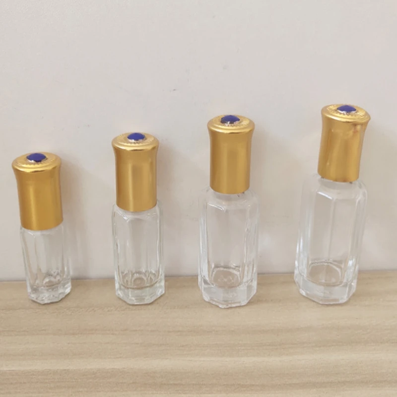 

3ml 6ml 10ml 12ML Octagonal Glass Bottle Roll on Bottle, Perfume Roller Bottles, Essential Oil Packaging