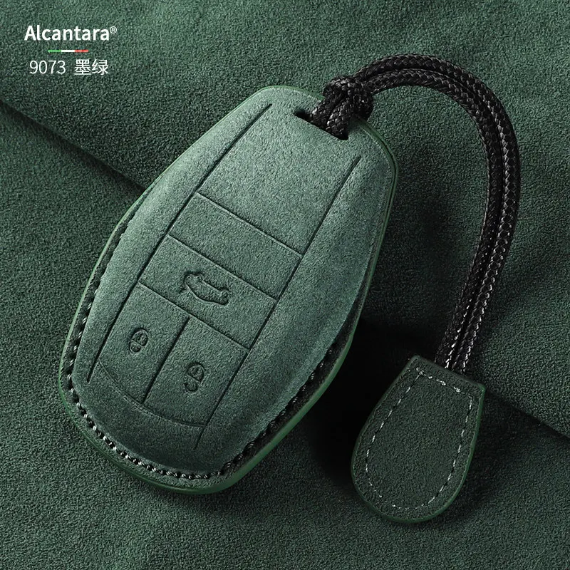 For Bentley Bentayga Continental Flying Spur Mulsanne Key Case Cover Ring Alcantara Accessories