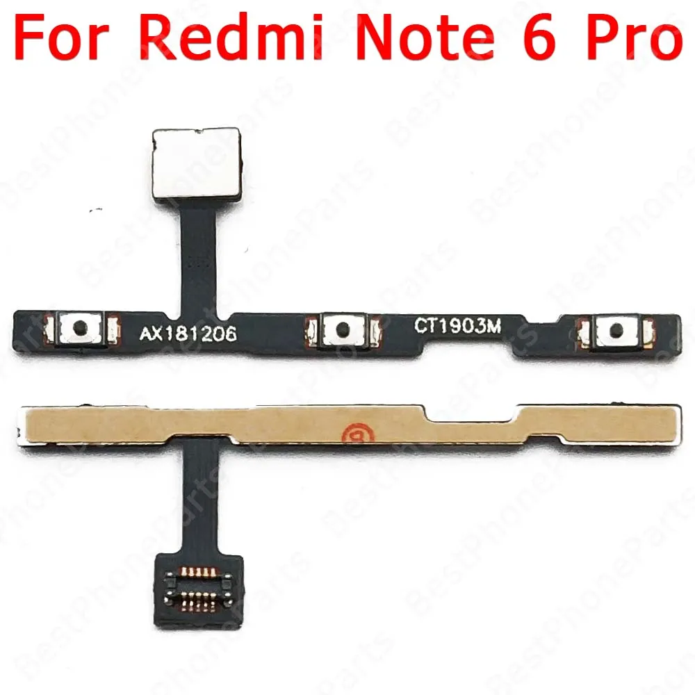 Power On Off Flex Cable For Xiaomi Redmi Note 9 Pro 9S 9T 5 5A Prime 6 7 8 8T Volume Key Side Button Mute Switch Parts