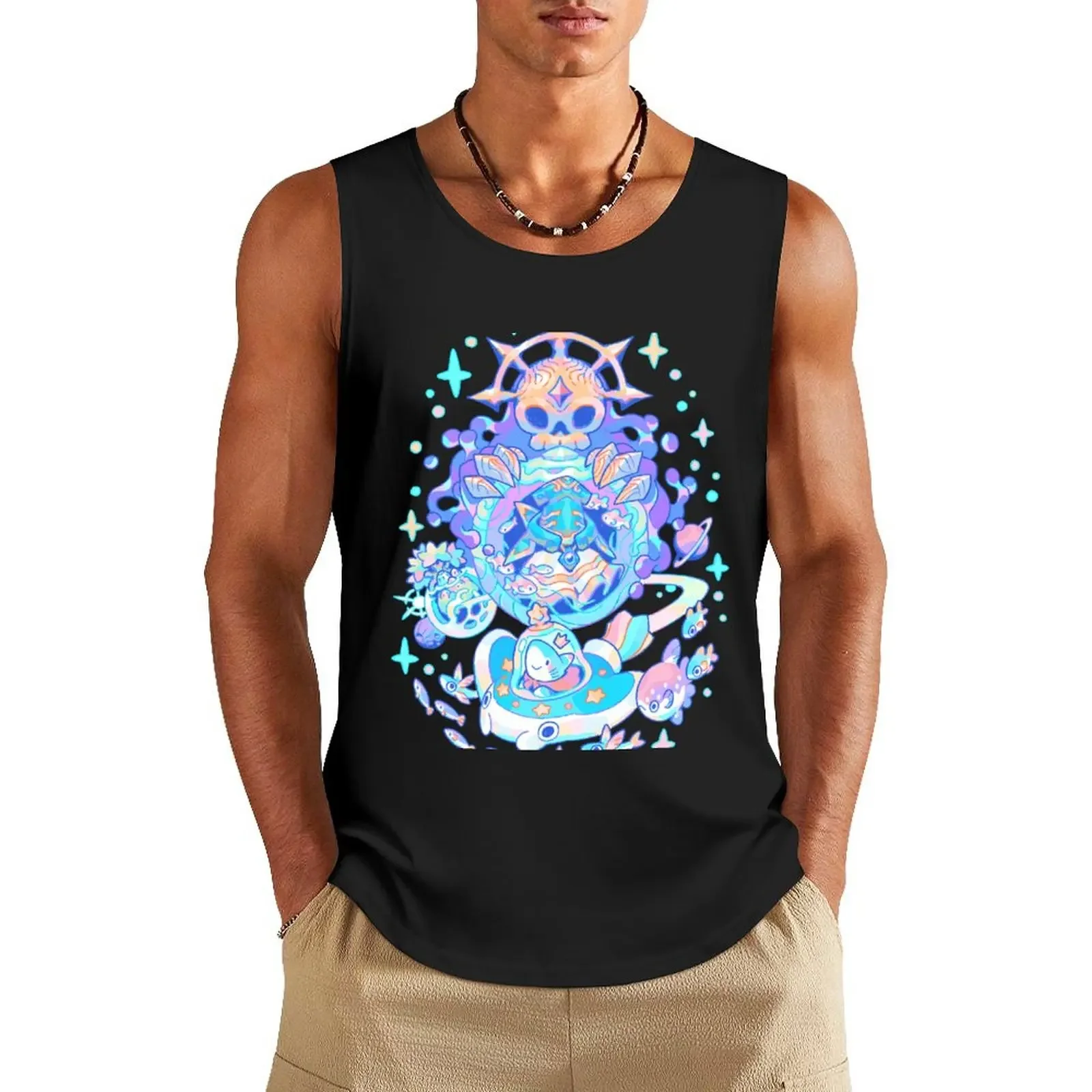 

Shark Knight Tank Top Men's t-shirt sleeveless vests muscle t-shirt basketball