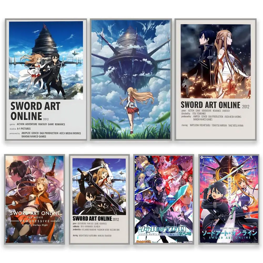 S-Sword Art O-Online Japan Anime Minimalist Room Prop Interior Room Decoration Easy Room Upgrade Poster