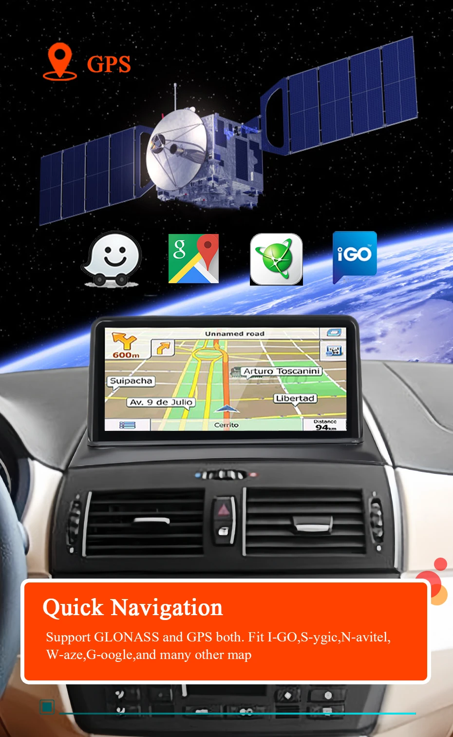 10,25 "Android 15 Auto Auto Radio Bildschirm Multimedia-player Für BMW X3 E83 2004-2009 drahtlose CarPlay Bluetooth Navigation 2 DIN – Detail 14