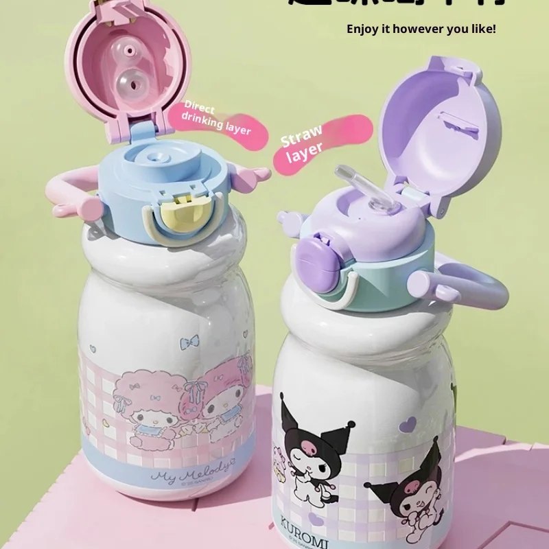 

Новая детская изолированная бутылка для воды Kurumi, соломенная чашка с мелодией для девочек, портативная бутылка для воды для школьного использования, Хэллоуин, Рождественская тема