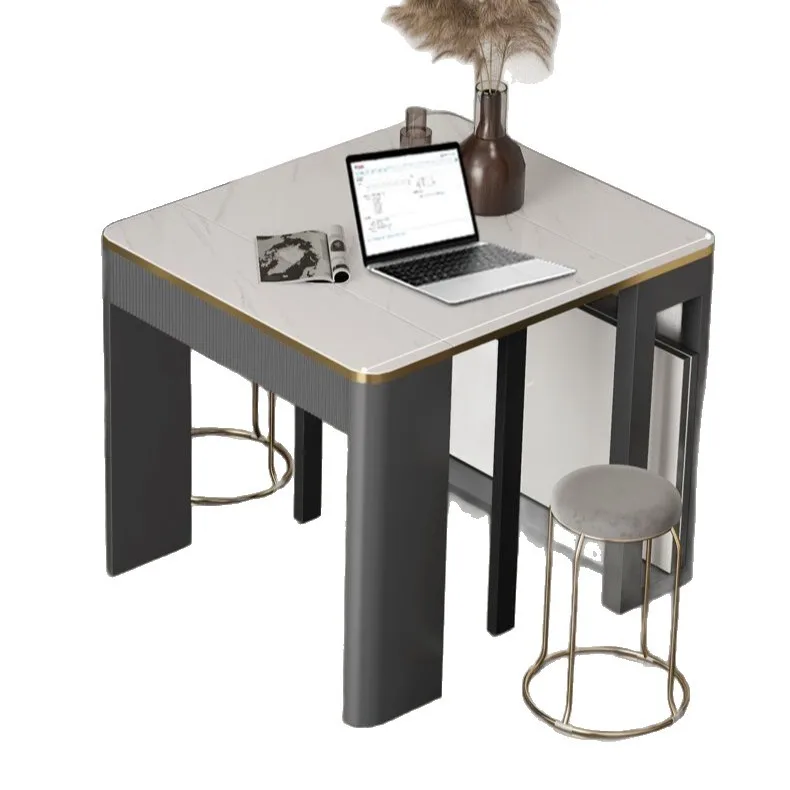

Folding telescopic stretch dining table, household chair, small apartment solid wood