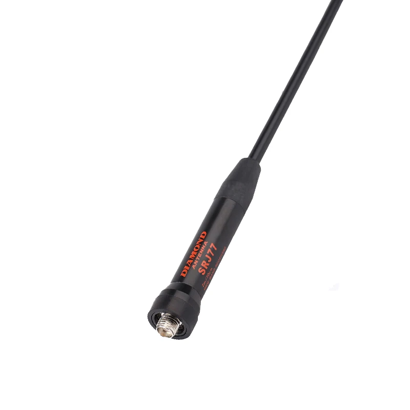 Imagem -03 - New Original Diamante Srj77 Handheld Antena de Rádio 144 430mh Uhf Vhf Dual Band Soft Whip Antena Amplificador para Walkie Talkie 45cm