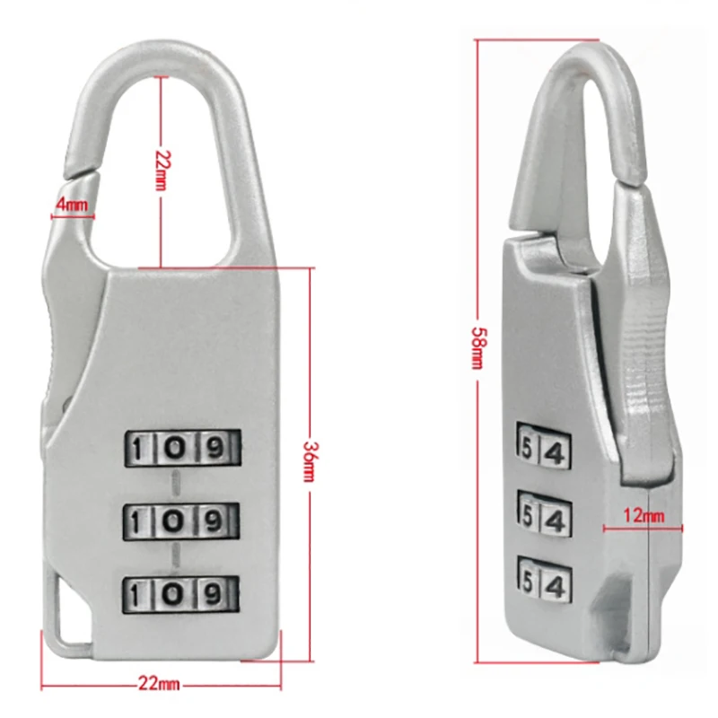 Mini cadenas à code avec mot de passe coloré à 3 chiffres, serrure intelligente pour bagages, valise, voyage, clé, anti-vol