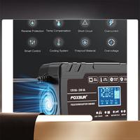 FOXSUR 12V24V Fully Automatic Smart Charger 8A High Power Portable Car Motorcycle Battery Charger For Battery Charging-X64A