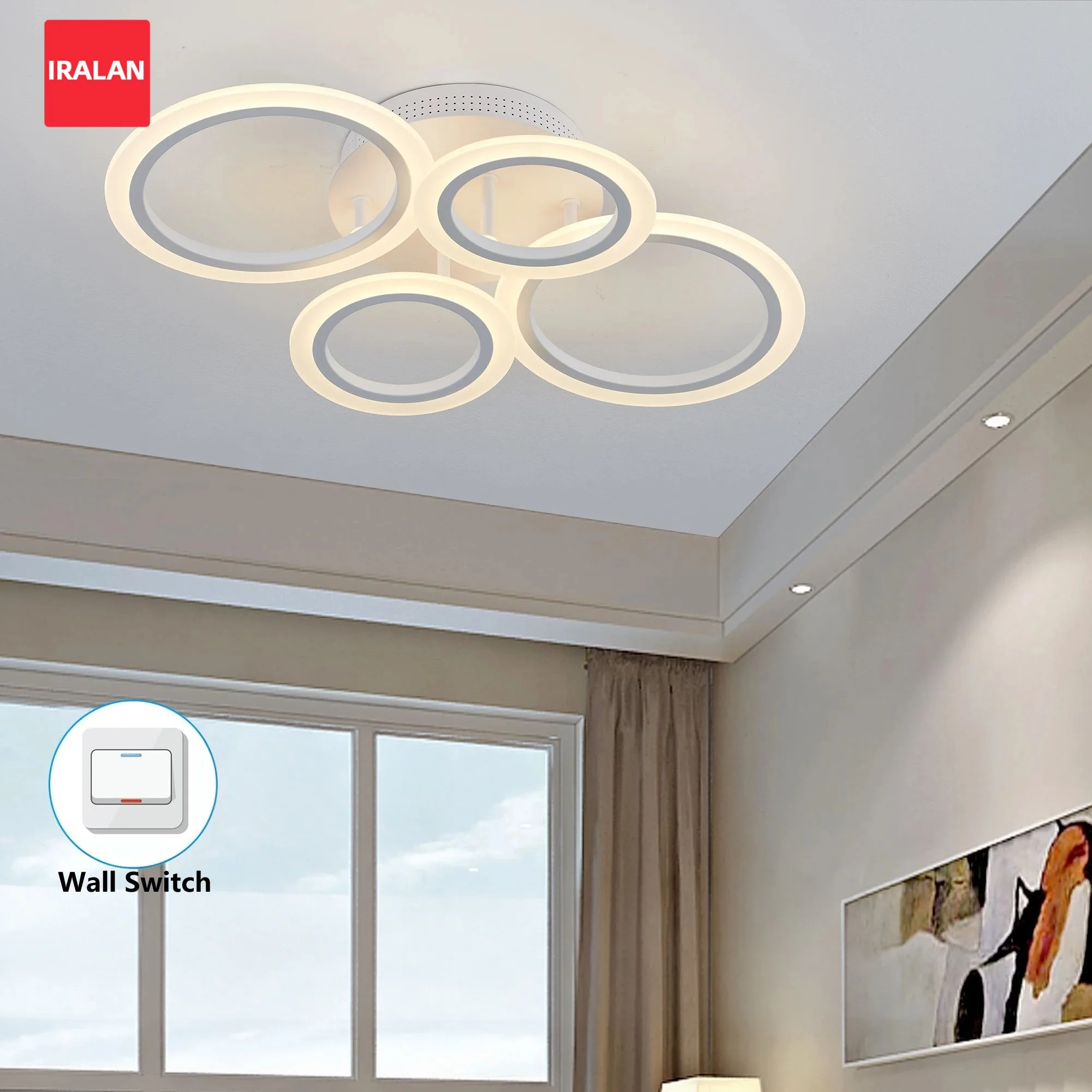 Nordic Ceiling Light Fixture Chandelier Lustre Minimalist Ceiling Lamp Kids Room Bedroom Indoor Ceiling Lamp 3 Color Changeable