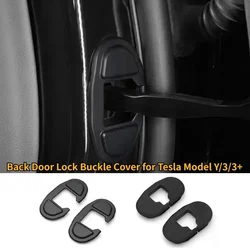 Back Door Lock Buckle Protective Cover for Tesla Model Y/3/3+ Highland 2024 ABS Shock Pads Silicone Mat Car Accessories 2PCS