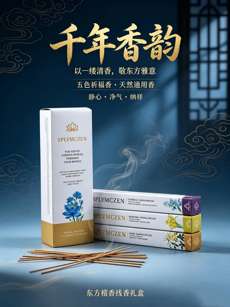 Home Fragrance Gift Box - 6 Colors Oriental Incense Sticks, Natural