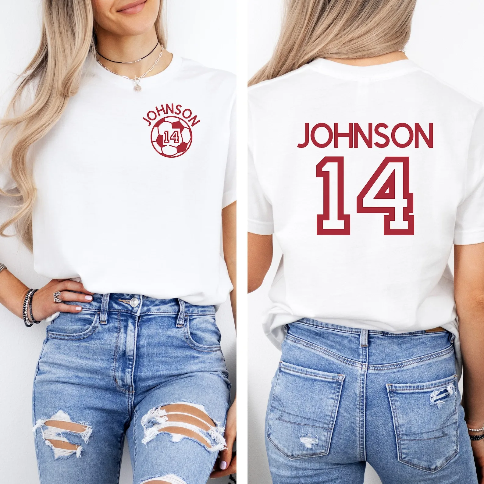 Personalized Unisex Soccer Team Shirt Design Player Name Number Game Day Fan Team Coach Tee 100% Cotton Short Sleeve Sport Tees