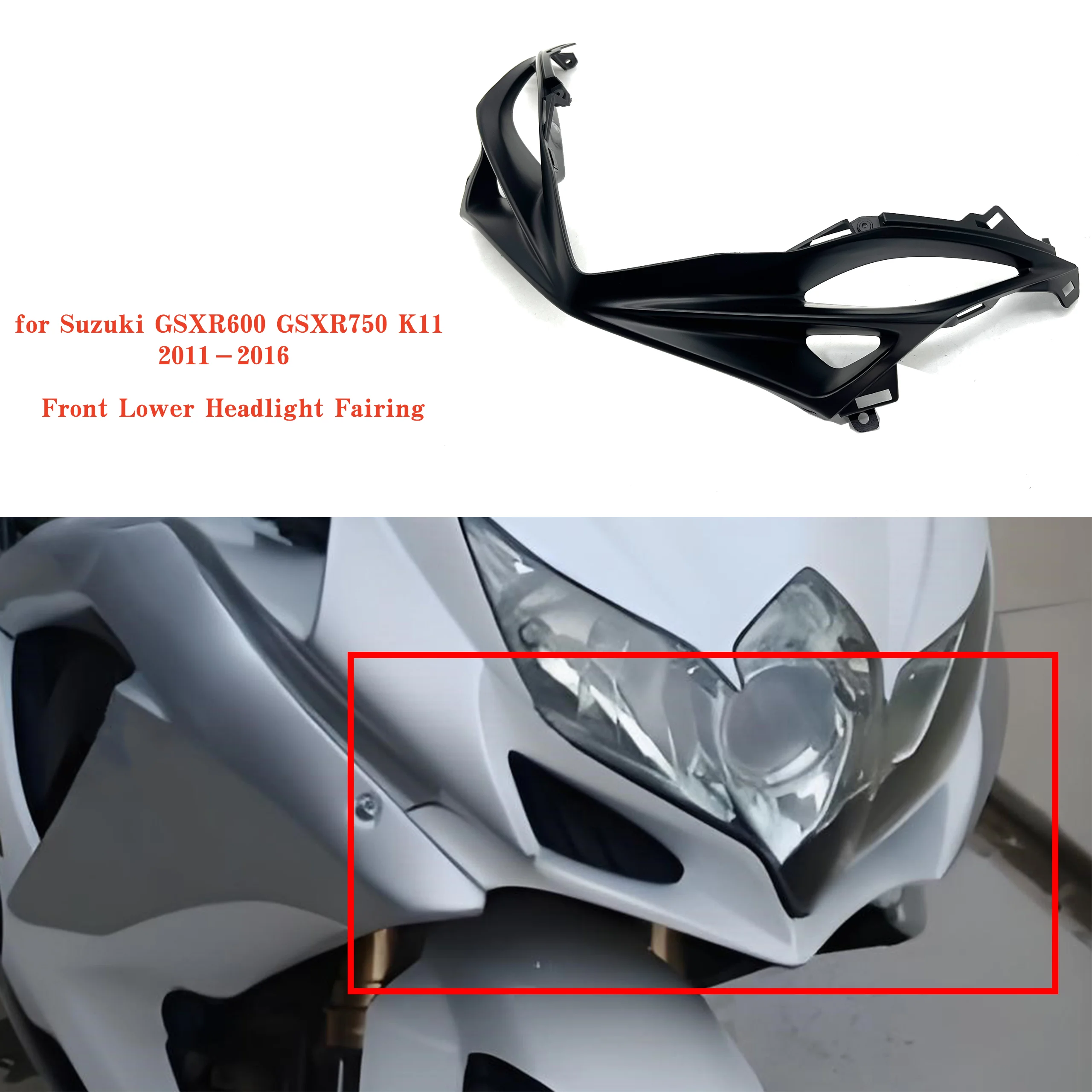 

Панель обтекателя передней нижней фары, подходит для Suzuki GSXR600 GSXR750 K11 2011-2016, пластиковый комплект вентиляционной крышки мотоцикла