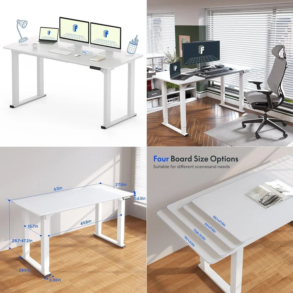 

L Shaped Standing Desk with Drawers, Large Electric Height Adjustable Executive Desk, Sit Stand Desk for Home Office and Workst