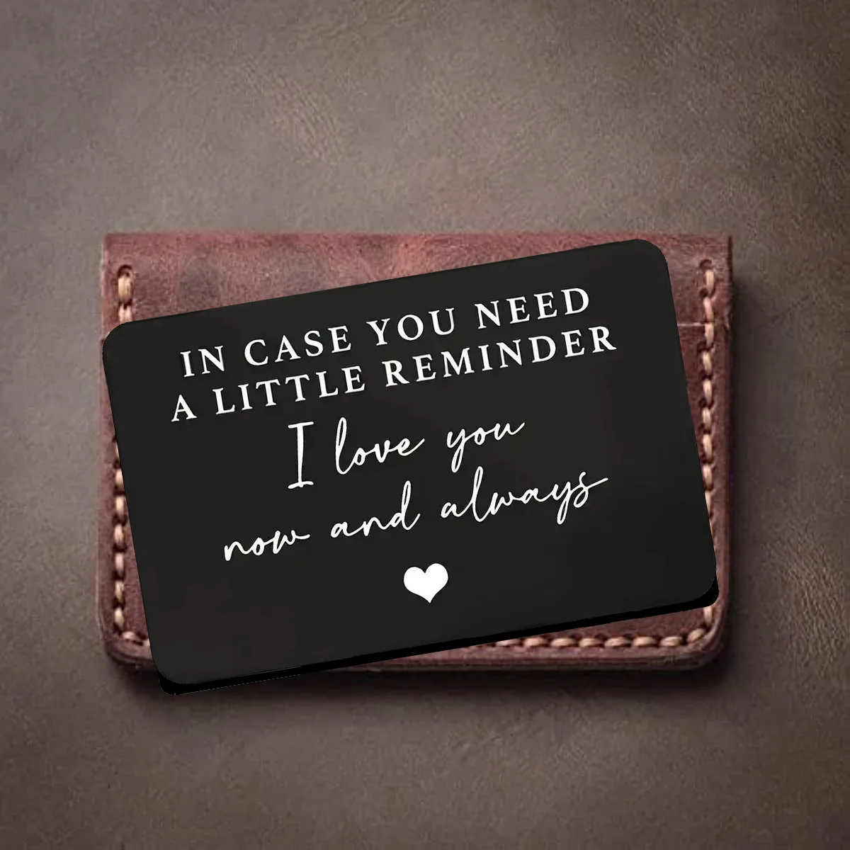 Aluminum Alloy Engraved Wallet Card Decoration Gift For Boyfriend Husband,Insert Card Wedding Christmas Valentine\'s Day Birthday