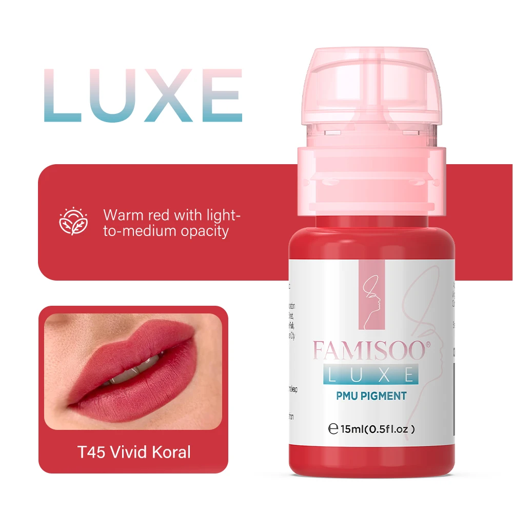 15ML Luxe PMU Pigment Europas meistverkaufte 9 Farben Lippen-Tattoo-Tinte für semi-permanentes Make-up Nano-Lippen Microblading Pigment