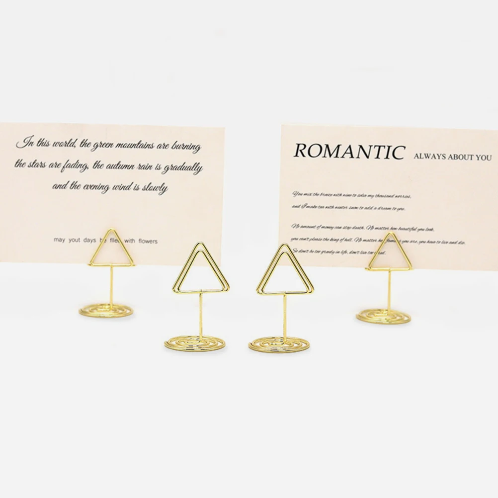 

20pcs Triangle Memo Clips Metal Card Holders Vertical Place Photo Desktop Tag Holiday Label Clip nament Christmas