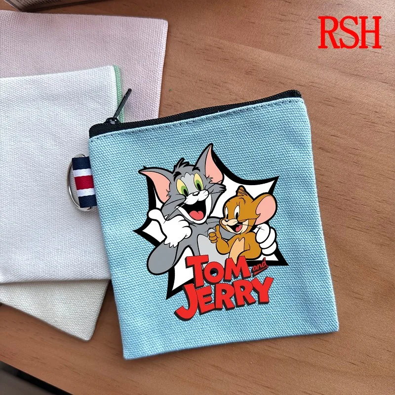 Monedero de Tom y Jerry con diseño de dibujos animados, mini cartera portátil para mujer y hombre, monederos para niños y niñas, monedero lindo, regalos para fiestas