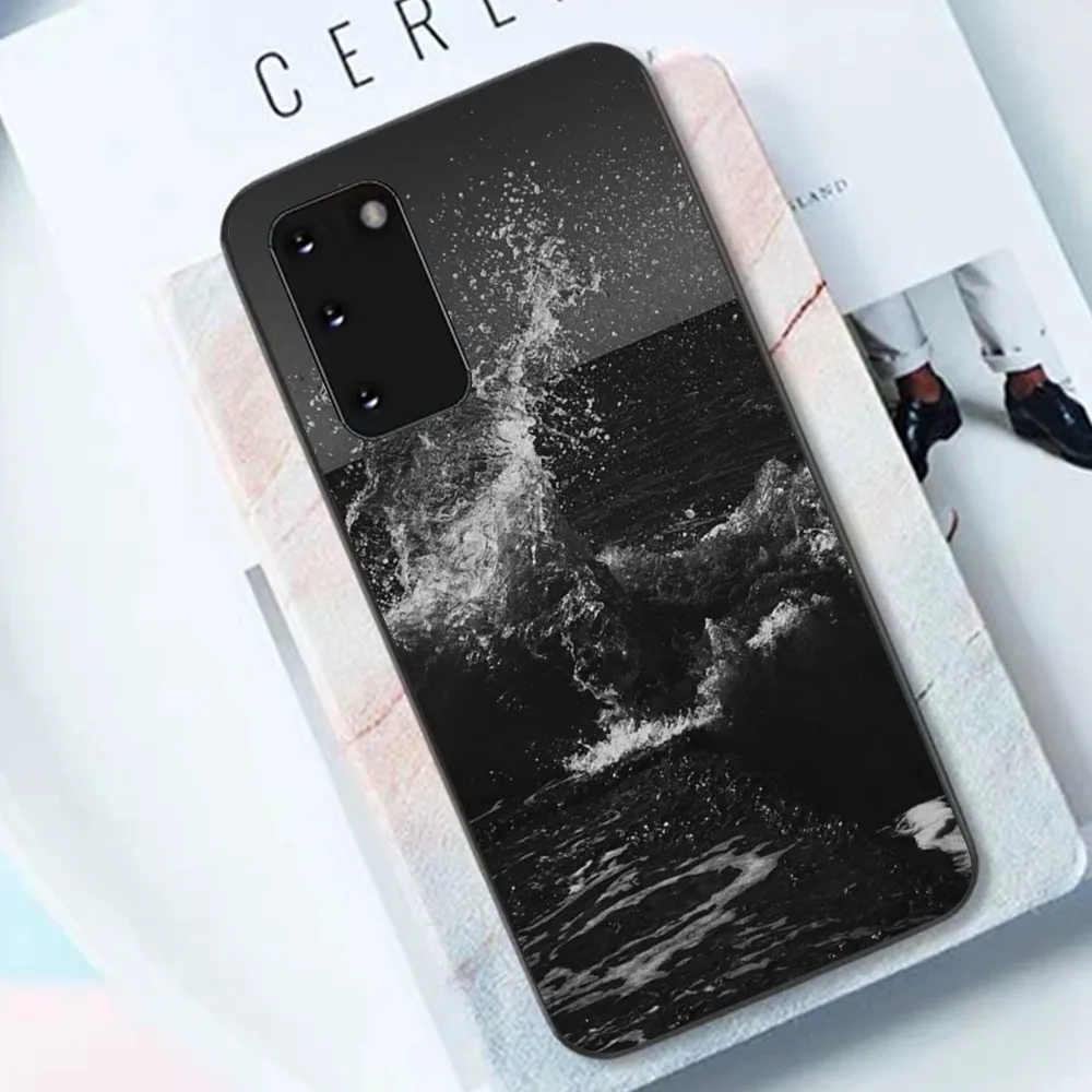 Black Sea Wave Water Phone Case For Samsung S 9 10 20 21 22 23 30 23plus lite Ultra FE S10lite Fundas