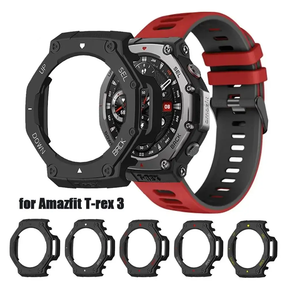 New PC Protective Case Anti-Scratch Smart Watch Accessories Screen Protector Bumper Protector Frame for Amazfit T-Rex 3