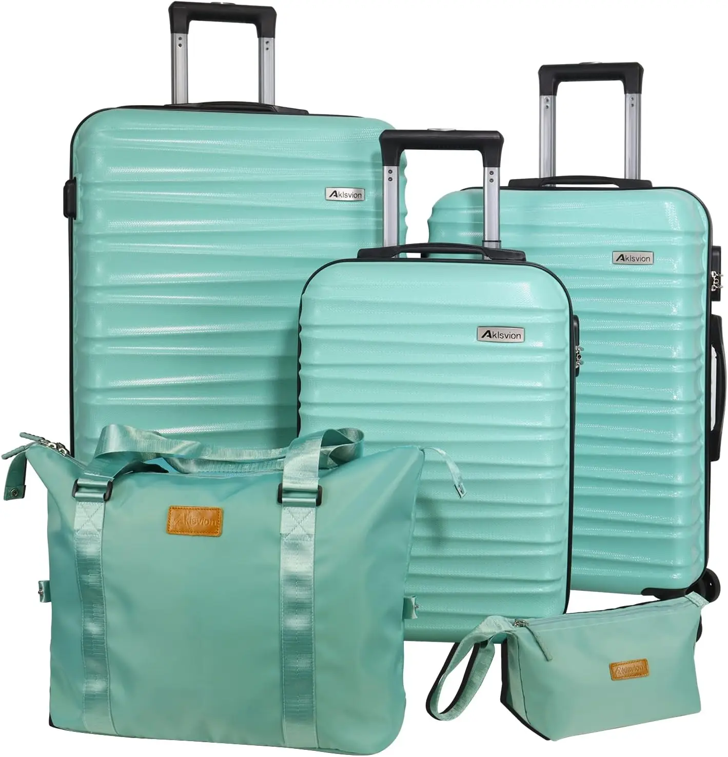 

3-Piece Luggage Set (20/24/28) with Wheels, Durable Lightweight Hardshell Suitcase in Mint Green