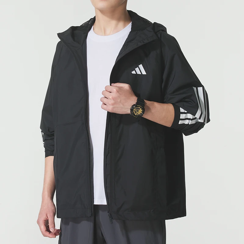 

Мужская куртка Adidas Ess 3S Rain, тканая спортивная куртка с капюшоном, повседневная верхняя одежда, ветрозащитная куртка для активного отдыха Jm1056