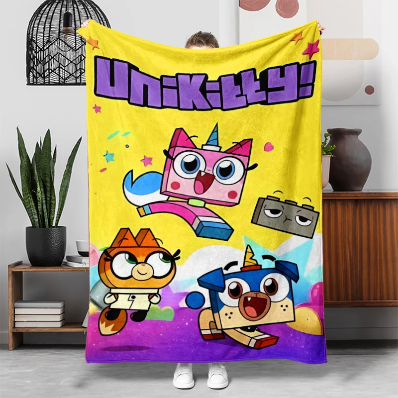 1pc Unicorn Cat Cartoon Pattern Flannel Blanket, Lightweight and Soft Blanket, Gift Blanket for Family and Friends