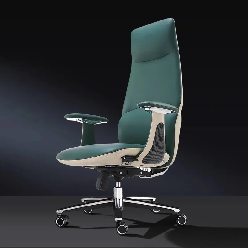 Light luxury leather office chair Comfortable sedentary ergonomics