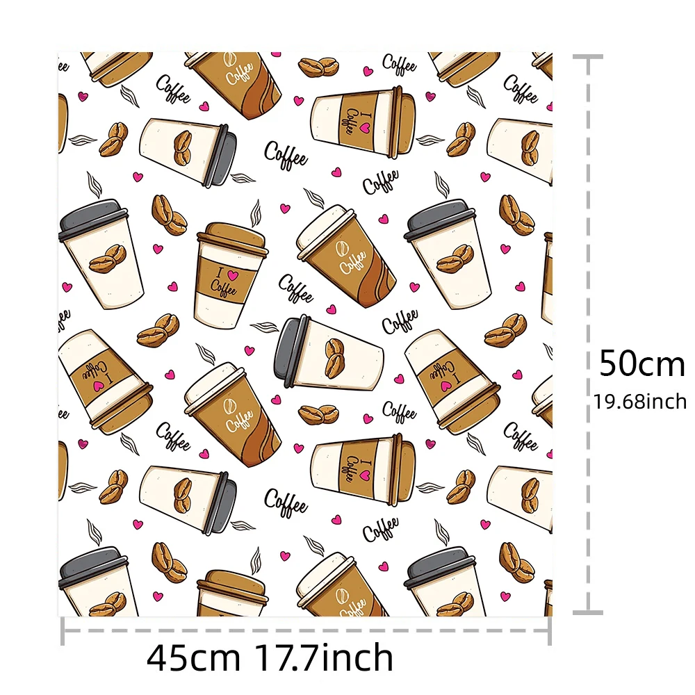 50*45cm Coffee Series Polyester Cotton Precut Quilting Fabric Squares Sheets For Sewing Quilting Crafting Hand Sewing DIY Doll