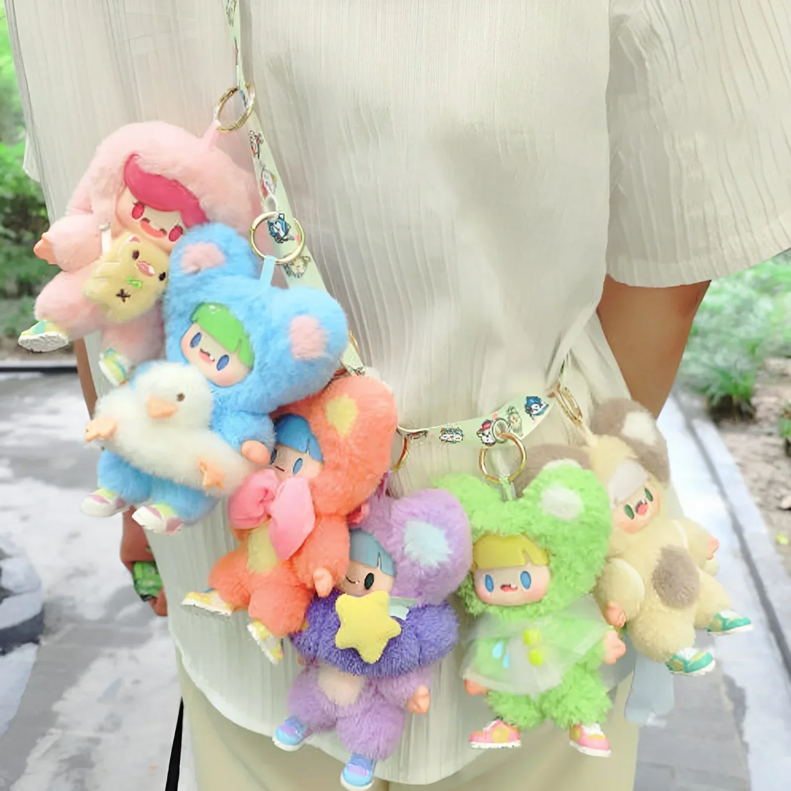 New A Dou Colorful Life Series Blind Box Doll Pendant Fluffy Action Figure Toy Handbag Backpack Key-chain Car Pendant Decor Gift