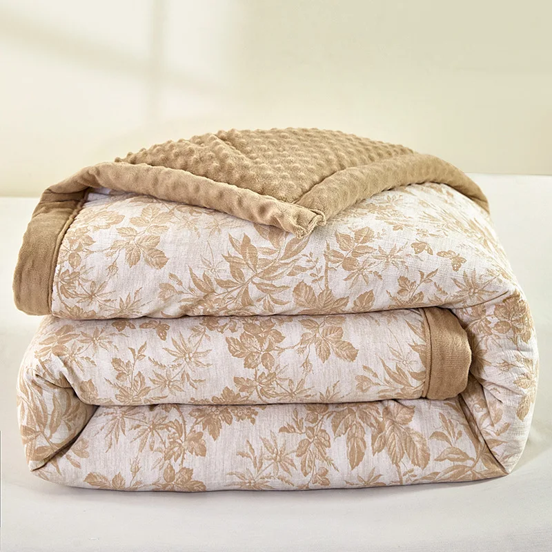 A-class mother and baby grade wrinkled yarn, bean quilt, fiber quilt, thickened and warm home dormitory single and double duvet