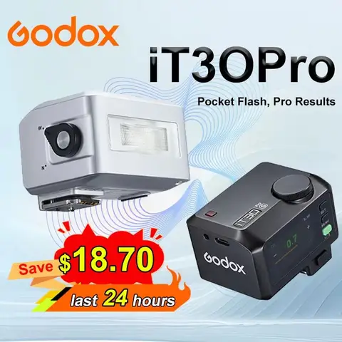 Godox iT30Pro TTL Mini Flash 2.8" Touchscreen 2.4G Wireless Camera Flash Auto-Exposure for Canon Nikon for Sony Fuji Olympus