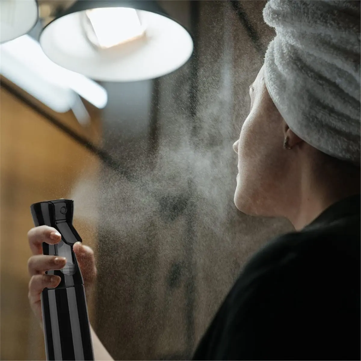 Utility Design High Pressure Bottles Refillable Bottle Continuou Mist Watering Barber Water Plant Mist Bottle Black