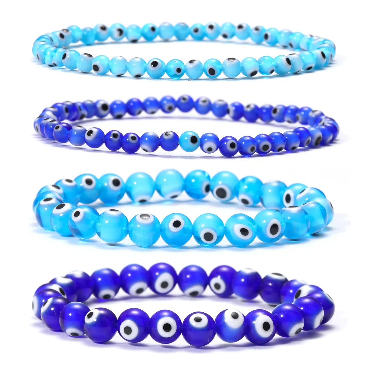 Classic Turkey Lucky Evil Eye Men's Bracelet Women's Blue Evil Eye Natural Stone Bead Bracelet Handmade Glamour Jewelry