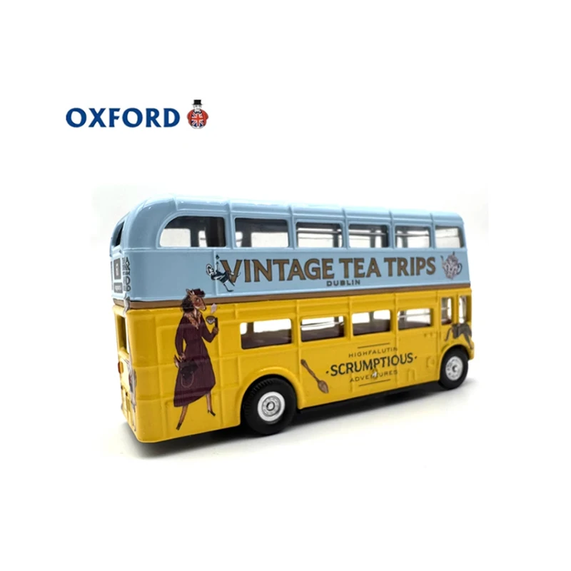 OXFORD Diecast 1:76 Scale ACE Double Decker Sightseeing Bus Alloy Car Model Finished Product Simulation Toy Static Model