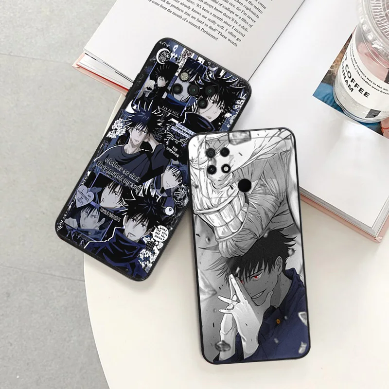 Matte Phone Case for Xiaomi Mi Poco F3 F4 F5 X3 X4 X5 M3 M4 Pro M5 C40 C50 C51 Fushiguro Megumi Jujutsu Kaisen Black Soft Cover