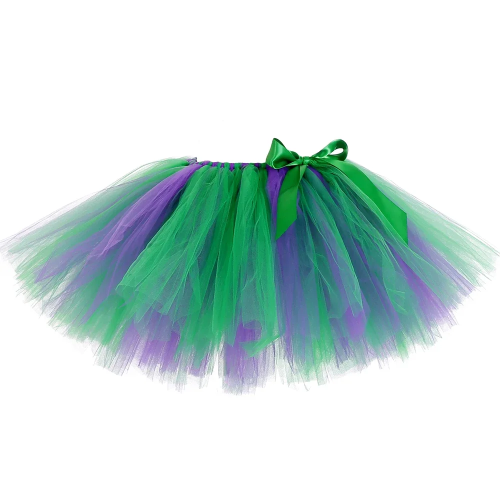 Girls Little Mermaid Tutu Skirt Green Purple Kids Fluffy Tulle Skirt Children Toddler Baby Girl 1st Birthday Tutu Costume Outfit