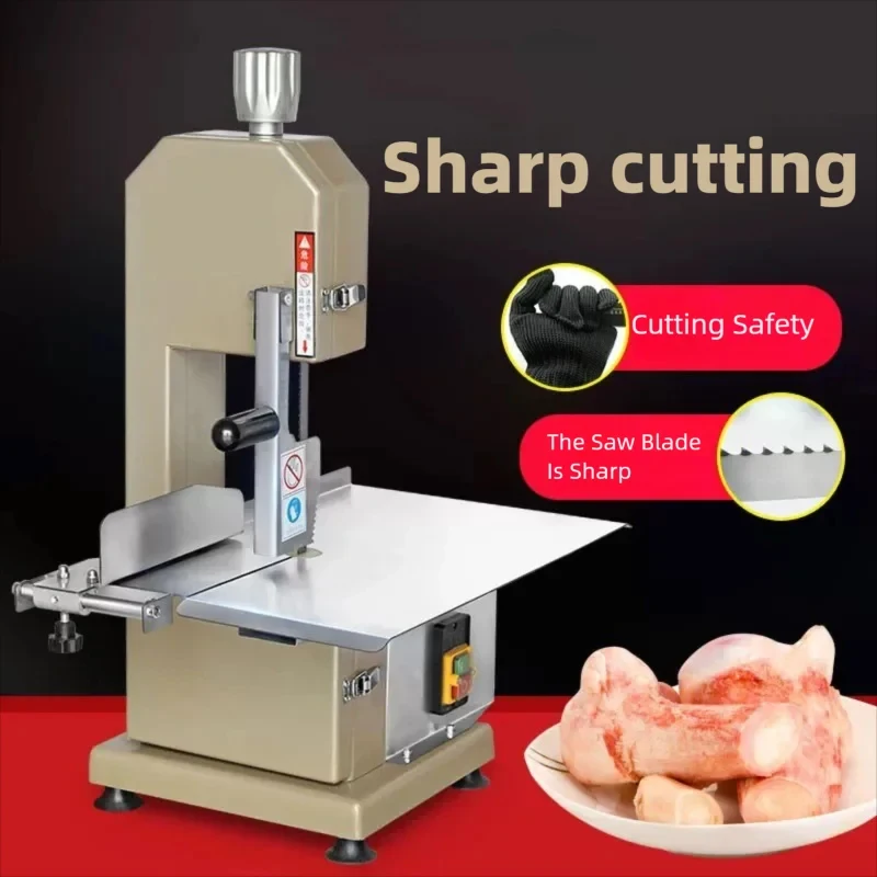 Commercial Bone Saw Machine Stainless Steel Body Automatic Meat Bone Cutter For Pork Beef Bones Frozen Meat Home Butcher Shop