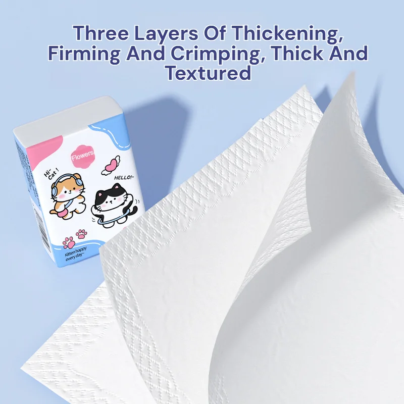 20 Packs Portable Mini Pocket Tissues Unscented Handkerchief Tissues Facial Tissue Desk Cleaning Tissue for Trval, Daily Outings