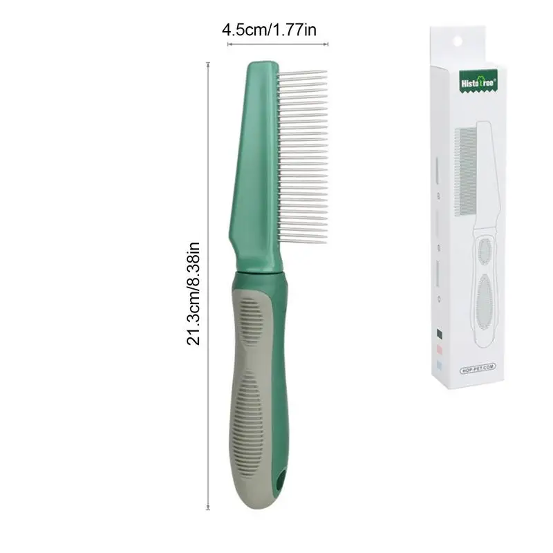 Dog Hair Comb Dematting Detangling Cat Comb Pet Comb Tool With Stainless Steel Teeth For Small Dogs Puppies Knots