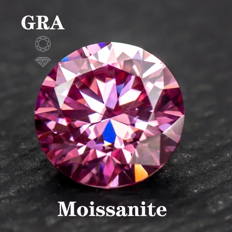 

Moissanite Round Shape Multiple Colors Available Extremely Shiny Top Quality For DIY Jewelry Material Wholesale With Certificate