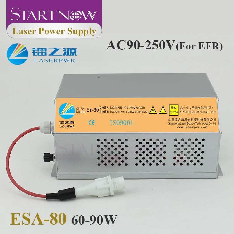 Startnow HY-ESA80 80W CO2 Laser Power Supply Universal 110/220V High Voltage ES Series 60-90W Generator for Laser Machine